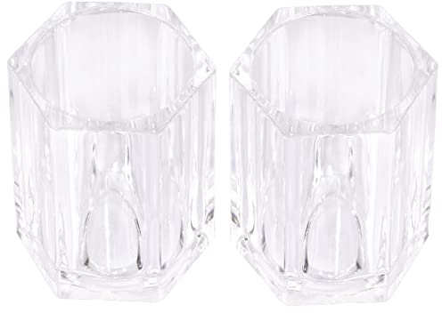ONLYKXY 2pcs Clear Acrylic Toothpick Holder Elegant Clean For Home Kitchen Storage Gadgets Creative Portable Toothpick Box (Rhombu)