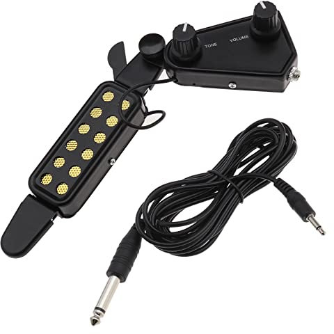 EMSea Pickup Per Chitarra Con 12 Fori Sonori Per Chitarra Acustica A 6 Corde Preamplificatore Trasduttore Elettrico Acustico Con Controllo Di Tono E Volume Lunghezza Cavo Di 10 Piedi