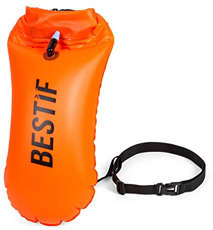 BESTIF Schwimmboje für Erwachsene Schwimmhilfe Aufblasbar | Triathlon Swimming Buoy 15L Hohe Sichtbarkeit beim Schwimmen