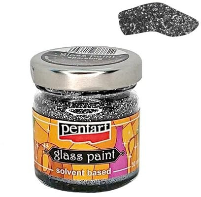 Zita´s Creative Glasfarbe 30ml - silber glitter. Glass Paint