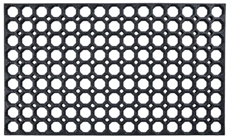 Honeycomb Outdoor Rubber Doormat Boot Scraper Front Door Mat, Heavy Duty Recycled Rubber with Drainage Holes, Anti Fatigue Dirt Scraper Playground Garden Matting (75x45cm, 1.3cm Thick, Medium)