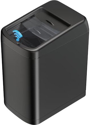 ELLO&ALLO Poubelle de cuisine de 50 litres pour salle de bain, chambre à coucher, bureau, automatique, sans contact, haute capacité avec couvercle, poubelle en acier inoxydable brossé