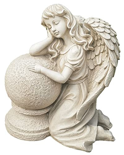PacuM Engelsskulptur, Garten-Engelsstatue mit Flügeln, Engelsfigur aus Kunstharz, Gedenkgeschenk für drinnen und draußen, richtiges