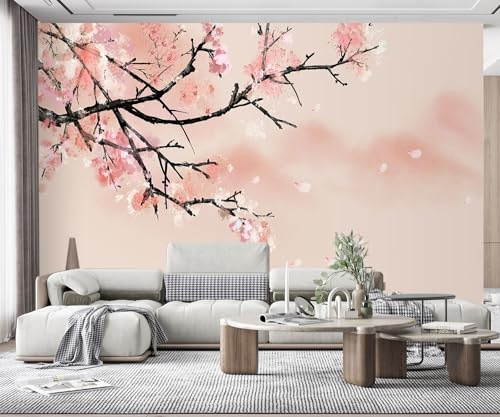MIWEI Wallpaper Papier Peint Panoramique Fleur Et L'Oiseau | Papier Peint Intissé 3D Tapisserie Murales Chambre Salon (380cmX265cm)