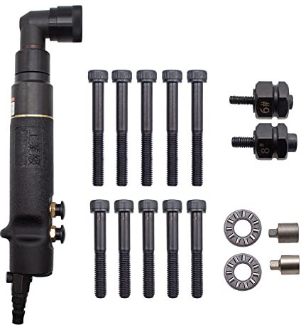 LeTkingok Setter de Tracción de Aire de Codo de Grado Industrial, Remachadora Neumática Recta Herramientas Rahm de ángulo Recto de 90 Grados Tuerca de Remache M4-M8 2200rpm (M6 M8)