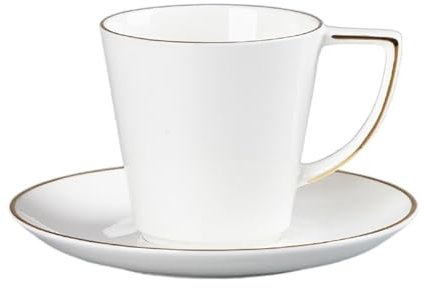 Espressotassen Kaffeetasse und Untertasse mit großem Fassungsvermögen, Goldrand, kreatives Design, Nachmittagsteetassen, leichtes Luxus-Trinkgeschirr Espresso Tassen(Color:Style M)
