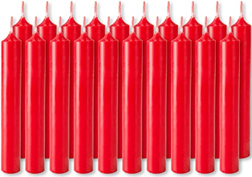 BRUBAKER 20er Pack Geburtstagskerzen Rot 9,5 cm | Kleine Spitzkerzen für Geburtstag, Magie, Rituale oder Partydekoration - Dekokerzen mit 1,25 cm Durchmesser - Stabkerzen