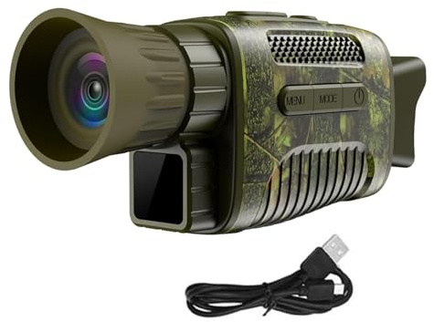 Visión Nocturna Digital NV650C 7 Niveles Dispositivo de visión Nocturna infrarroja Gafas 1080P 4X Zoom Digital día Noche Foto Video telescopio Monocular(64G Memory Card)