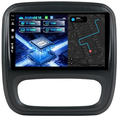 MISONDA 9inch IPS Built in DAB+ Android 14 Car Stereo For Vauxhall Vivaro B 2014-2019 - Wireless CarPlay/Android Auto - 2 Din - DAB Steering Wheel 4G BT RDS WiFi Camera -4G+64G