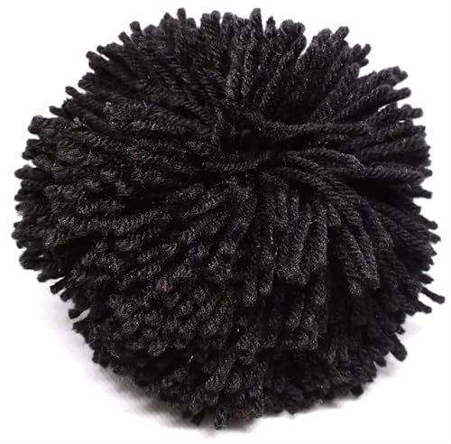 LIUHLFSR Bommel für Mütze 3, 4, 5, 6, 7, 8, 10, 13 cm, schwarzer Wollknäuel, Flauschiger Ball, Polyester-Pompoms, DIY-Dekorationszubehör Für Strickmütze Schals Tasche Schlüsselbund Zubehö(6cm 6pcs)