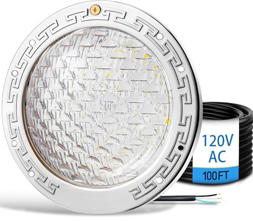 JOYTRADE 120V Pool Lights for Inground Pool, 10 Inch LED Pool Light with 50FT Cord, 35W Swimming Pool Lights Fits 10'' Large Wet Niche, Stainless Steel Housing, Cool White 4000LM,IP68 Waterproof