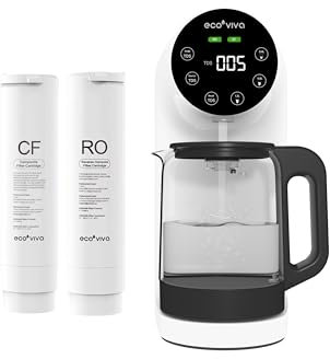 Ecoviva Impianto di osmosi acqua potabile, impianto di osmosi inversa, 5 livelli di pulizia RO con certificato NSF/ANSI 58, filtro dell'acqua per casa, rapporto acqua pura 3:1, nessuna installazione