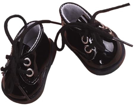 PartyKindom Miniatur Puppenschuhe Schwarz Für Puppen Realistische Mini Deko Schuhe Als Kinderpuppen Zubehör Strapazierfähige Miniatur Hausschuhe Für Puppenhaus Dekoration