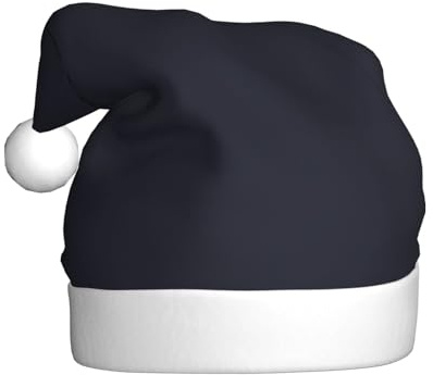 YXLymxDAMAI Einfarbige schwarze Weihnachtsmütze für Erwachsene – Weihnachtsfeiertage, Unisex, klassischer Weihnachtsmannhut für Neujahrsparty, Rot