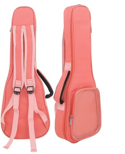 LPACXBYD 23 Zoll Ukulele Gitarrentasche Oxford-Stoff Gitarre Anfänger Essentials Holzblasinstrument Teile und Zubehör für Konzertgitarren(Pink)