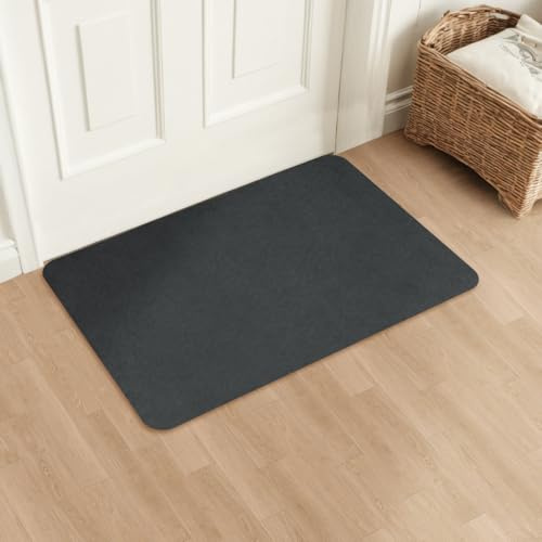 Aoxisicoo Schmutzfangmatte 50x80cm,Superdünn Innen Fußmatte,Saugfähiges Rutschfester Teppich,strapazierfähige Türmatte,Für Eingangsbereich,Küche,Terrasse,Haustür,Dunkelgrau
