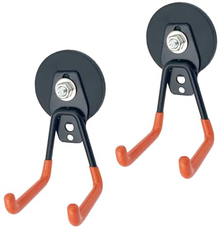 Juformin Pack de 2 4 Pack Crochets Magnétiques pour Garage & Atelier, Perceuses Électriques, Appareils de Jardin, Tuyaux, solution de stockage magnétique Intérieur/Extérieur