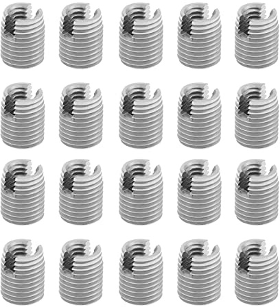 Zerodis 20 Stück M4 X 8 Mm Gewindeeinsätze, Selbstschneidendes Schraubengewinde-Reparaturset für Aluminium, Kunststoff, Holz, Möbel, Metallbearbeitung, Heimwerker