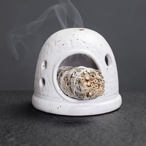 Creative Space Capsule Fish Tank Ornament Hamster Cage Peru Sacred Wood Burning Stand Tray Palo Santo Holder Tray (A)