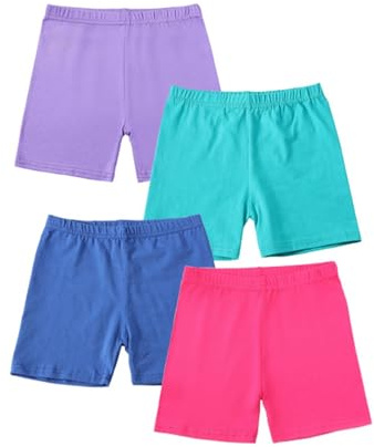 ofeirhz Pojkar shorts och slips set 4-pack flickor kort barn vagn basic bomullsklänning motorcykelshorts för löpning dans pojke badshorts (blå, 5-6 år)
