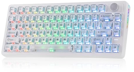 EPOMAKER HE75 V2 Hall Effect Gaming Keyboard, 8K Polling & 0.1ms, 8000mAh & 2.4Ghz/BT, Hot Swap Key & Knob, 0.005mm Adjustable Actuation, Rapid Triggering, Creamy & Thocky (White)