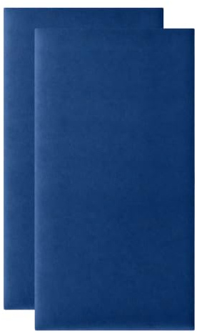 Generisch Wandkissen Samt Polsterpaneel, 30 * 60cm, Marineblau | Modern Kopfteil Bett, Samtbezug, 3cm Kaltschaum, Klebermontage ohne Bohren, Raumakustik Verbessern