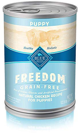 Blue Buffalo Freedom Grain Free Natural Puppy Wet Dog Food, Chicken 12.5oz cans (Pack of 12)