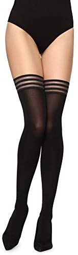 Merry Style Medias Autoadhesivas Lencería Sexy Mujer MS 216 (Negro, M-L)