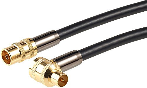 auvisio Koax-Antennenkabel: Premium-HDTV-Antennenkabel, Koaxial-Stecker, 90°-Winkel, 1 m, 105 dB (Antennenkabel Kabelfernsehen, TV Antennenkabel Kabelanschluss, Sat Antenne)