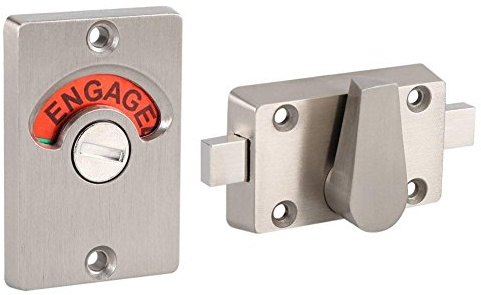 Verrou Indicateur Kit Loquet Boulon en Acier Inoxydable Verrou de Porte Boulon de Signalisation pour Salle de Bain WC Toilettes avec Accessoires