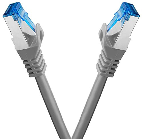 BIGtec - 2 Stück - 20m CAT.7 Gigabit Patchkabel Netzwerkkabel grau Kupferkabel Patch Ethernt LAN DSL Kabel CAT7 (RJ45, Cat 7, S/FTP PIMF) 20,00m