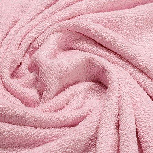 Stoff am Stück Stoff Baumwolle Frottee rosa Frotté zweiseitig Baumwollstoff weich