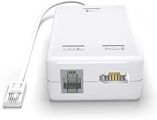 ASNQ ADSL Filter - Microfilter for Phone/Broadband BT Plug to RJ11 Connector - Broadband Filter for BT Sky Talktalk - BT Microfilter for Modem Telephone Fax - Internet and Telephone Splitter