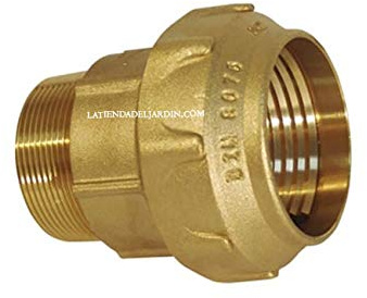 Suinga LINK MASCHIO OTTONE 40 mm x 1 1/4 per tubo in polietilene da 40 mm. Manicotto in ottone per alta pressione, irrigazione e idraulici, certificato Aenor