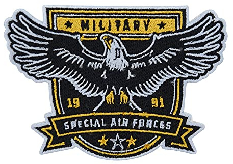 Finally Home Air Forces Adler Patch zum Aufbügeln - Army Aufnäher | Motiv für Army-Fans: Airsoft, Embleme, Militär & Nato. Als Abzeichen für Rucksack, Jacke & Cap.