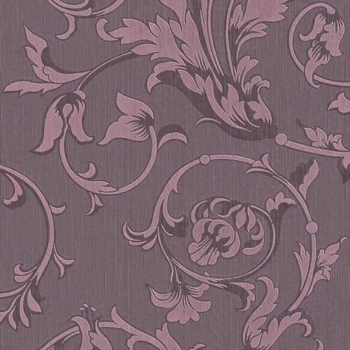 Profhome 956335-GU Textiltapet Blommig matt färg violett 5,33 m2