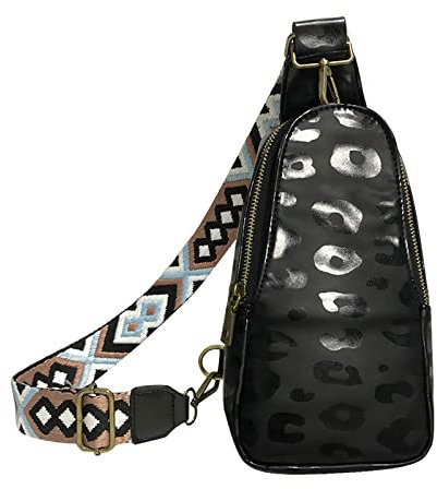 Long Keeper Leder Brusttasche Damen Herren, Vintage Brusttasche Schultertasche Sling Bag Crossbody Umhängetasche Klein, Schultergurt Breit, Sports & Outdoor