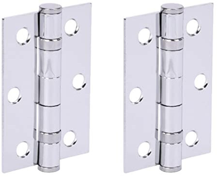 HANDLEZONE® Door Hinges 1 Pair 76mm / 3 inch Ball Bearing, with Screws - Polished Chrome