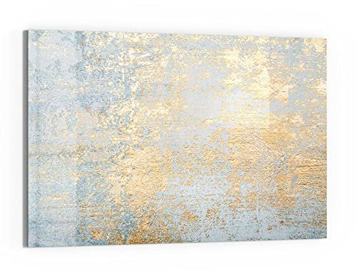 DEQORI Glas-Magnettafel | 60x40 cm groß | Motiv Wand mit Gold-Struktur | Memo-Board aus Glas | Magnetboard inkl. Magnete, Stift & Tuch für Küche & Büro | Tafel magnetisch & beschreibbar