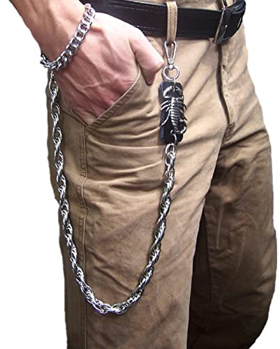 WORNEW Herren Hosenkette Jeanskette for Herren, Rock, Hip Hop, Gothic, Legierung, plattiert, Schlüsselhose, Brieftaschenkette Unisex Punk Pants Kette