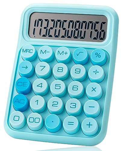 Mr. Pen Calculadora mecánica de 12 dígitos, pantalla LCD grande, color azul