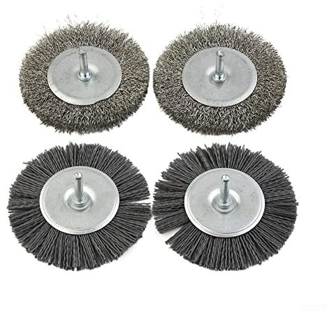 4 x elektrische Fugenbürste für EFB Modell 2022, Fugenreiniger gegen Unkraut (2 x Schleifdraht + 2 x Stahldraht-Fugenreiniger-Fugenbürste)