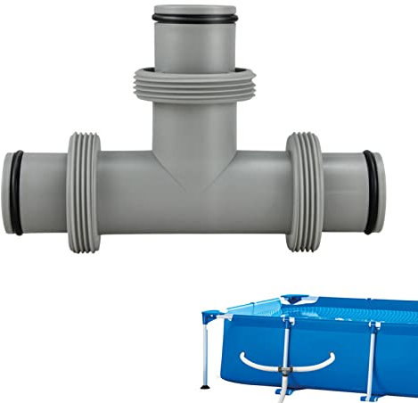 Pool zubehör, T-Stück Verlängerung für Schlauchverbinder 38mm auf 32mm, T Joint/Gerade durch, Schlauchverbinder, Poolschlauch Adapter für Intex Bestway, Pool Anschlussset für Poolschläuche (01)