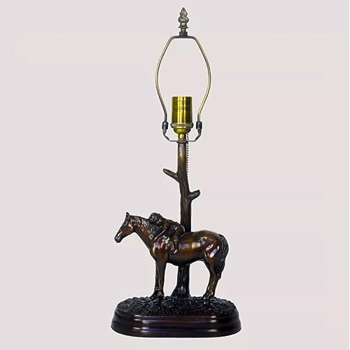 BOTOWI Tiffany Tischlampensockel Ersatz nur 20 Höhe Schreibtischleuchten Basis Pferd Kinderlampensockel passend für 12-Zoll-Buntglas-Lampenschirme im Tiffany-Stil,Copper