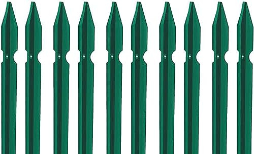 MARRA EDILE - 10 PZ Palo paletto in ferro a T 30x30x3 mm plastificato verde per rete recinzione metallica TUTTE LE MISURE - MADE IN ITALY (H 150 CM)