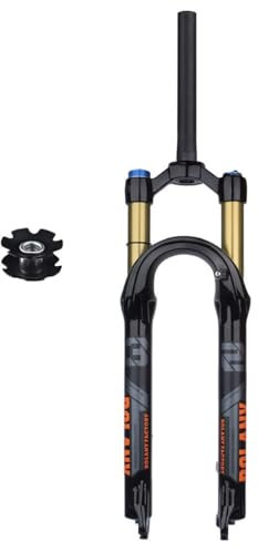 27.5/29 Zoll Fahrrad Federgabel Gerades Rohr 1-1/8'' Mountain Front Gabel Mountainbike Vordergabel Federweg 120mm Schnellspanner 9 * 100 Manuelle Fernsperre Sperrung (Color : Gold, Size : 29inch ML