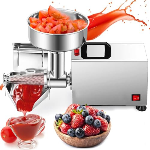 Qiang Passapomodoro Elettrico Multifunzione Macchina Spremipomodoro Professionale Macina con Filtro in Acciaio 450W 50Kg/H Trasmissione con Motoriduttore,per Passata di Pomodoro,220V