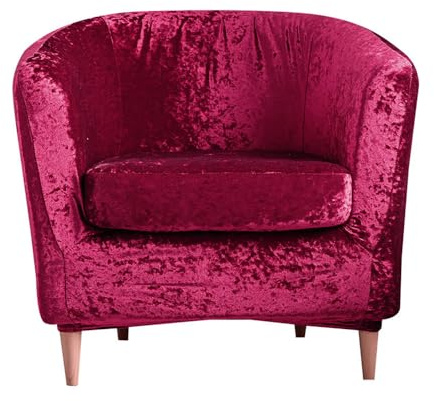 Morbuy Sesselbezug Stretch Samt, 2er Set Sessel Überzug Universal Sesselhussen Waschbar Sesselüberzug Hussen Cocktailsessel Clubsessel Überzug - Weich (Burgund)