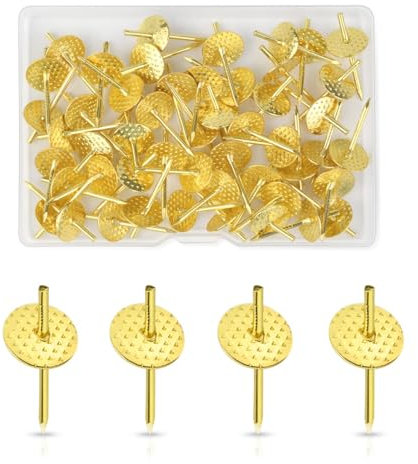 50 Pcs Picture Frame Hangers (Gold)
