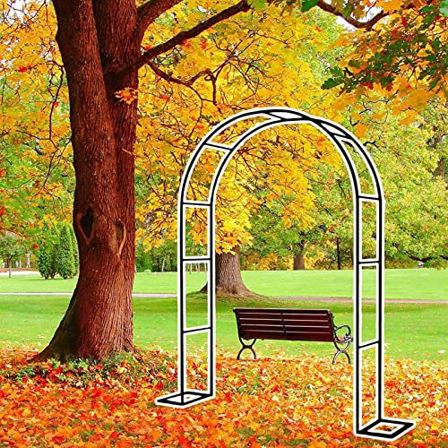 QGBOXDSV Rosenbogen, Garten-Torbogen Aus Metall, Pergola Rankhilfe Verzinkt Rost, Laubengang Rankgestell Mit Sockel Für Verschiedene Kletterpflanzen, Einfache Montage, 6 Größen,200x220x40CM